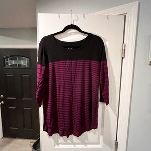 ~24/7~ Striped Black and Purple Women's Top